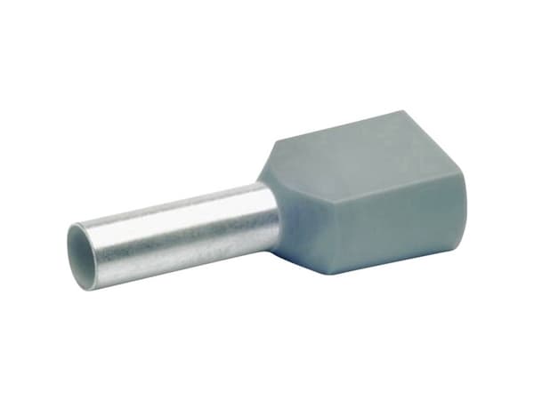 Klauke 87412 Tvillingekabelsko 4 mm² Delvist isoleret Grå 100 stk