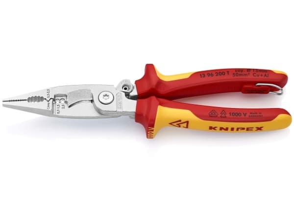 Knipex 13 96 200 T, 1,5 cm, Stål, Plast, Rød, Gult, 1000 V, 65 mm