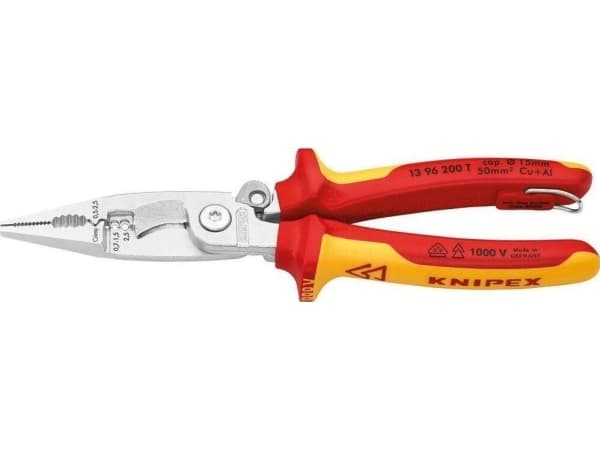 Knipex 13 96 200 T, 1,5 cm, Stål, Plast, Rød, Gult, 1000 V, 65 mm