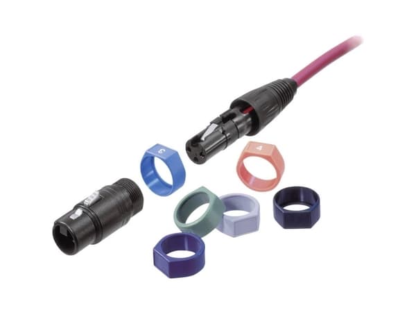 Neutrik XCR-SET Kodningsring Sort, Brun, Rød, Orange, Gul, Grøn, Blå , Violet, Grå, Hvid 10 stk