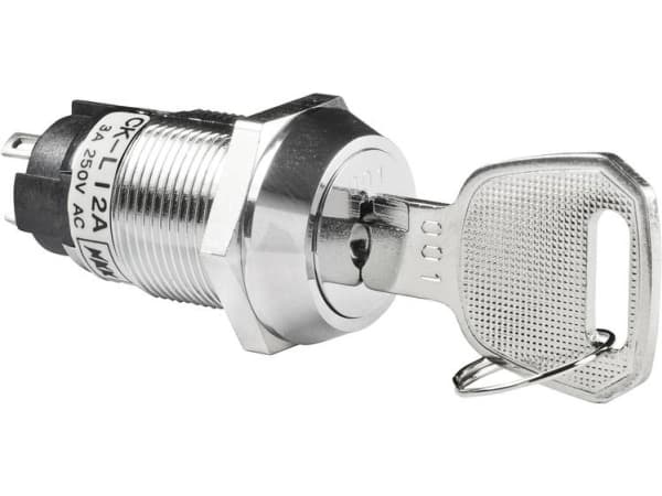 NKK Switches CKL12BFW01 Nøglekontakt 250 V/AC 3 A 1 x On/On 1 x 90 ° 1 stk