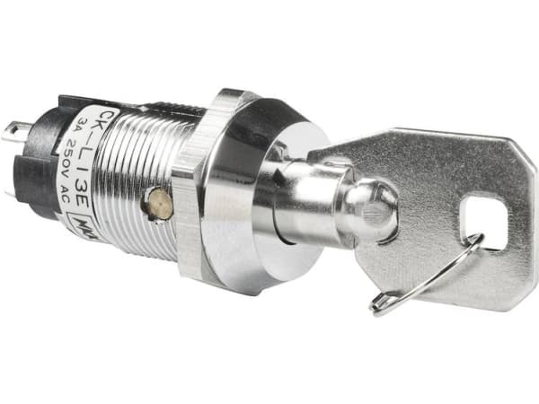 NKK Switches CKL13EFW01 Nøglekontakt 250 V/AC 3 A 1 x On/Off/On 2 x 45 ° 1 stk
