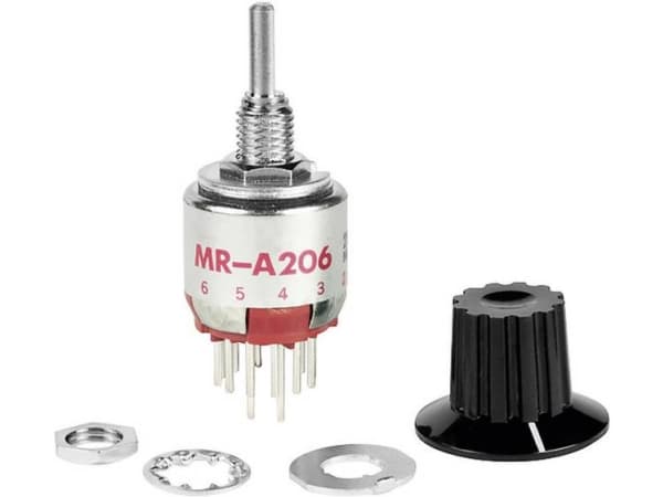 NKK Switches MRA206-A Drejekontakt 125 V/AC 0.25 A Afbryderpositioner 6 1 x 30 ° 1 stk