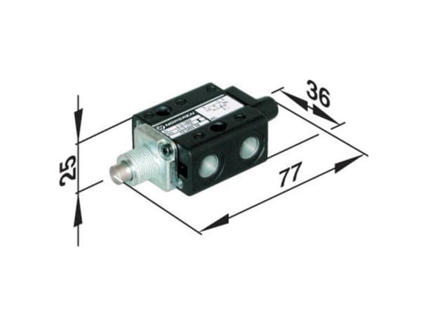 Norgren Mekanisk aktiveret pneumatik-ventil SP/M1553/14 Kabinetmateriale Plastic Forseglingsmateriale NBR 1 stk