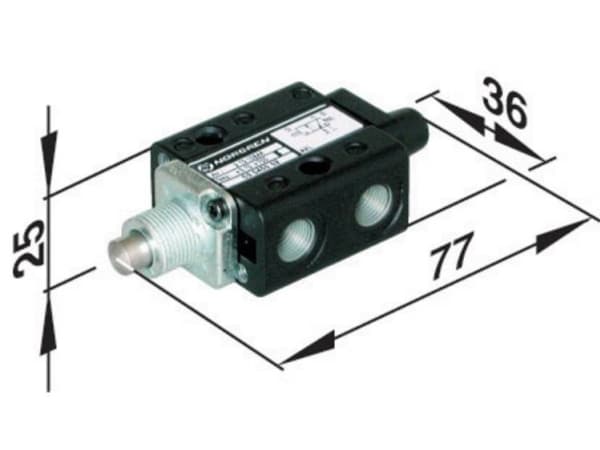 Norgren Mekanisk aktiveret pneumatik-ventil SP/M1553/14 Kabinetmateriale Plastic Forseglingsmateriale NBR 1 stk