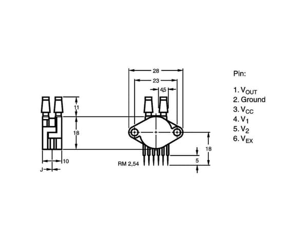 NXP Semiconductors Paineanturi 1 kpl MPX5100DP 0 kPa - 100 kPa Tulosta