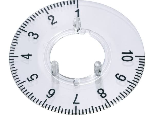 OKW Numbered dial for round/wing knob dia 13.5 mm 1 - 10 (270°) Transparent Scaling (270°) 1-10