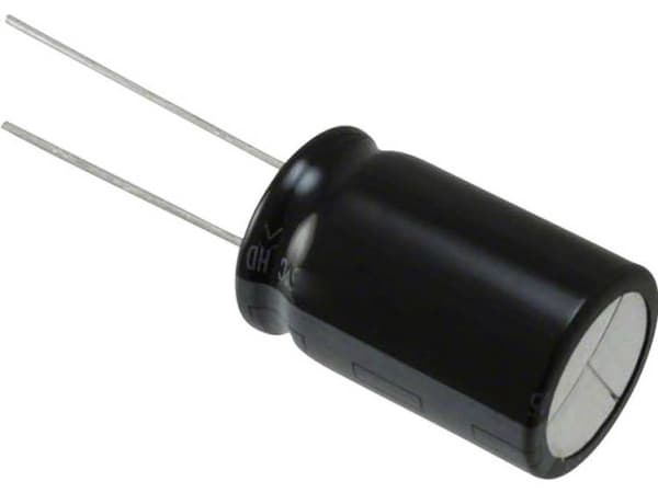 PANASONIC HD-A 6,8M 25 - elektrolyyttikondensaattori, radiaalinen, 6,8 mF, 25 V, RM 7,5, 1000h, 105°C, 20% (EEUHD1E682)