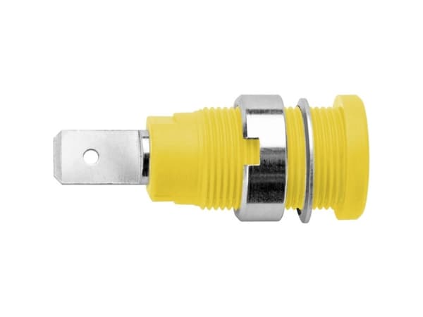 Schützinger SEB 6452 Ni / GE Sikkerheds-laboratorietilslutning Tilslutning, indbygning lodret Stift-diameter: 4 mm Gul 1 stk