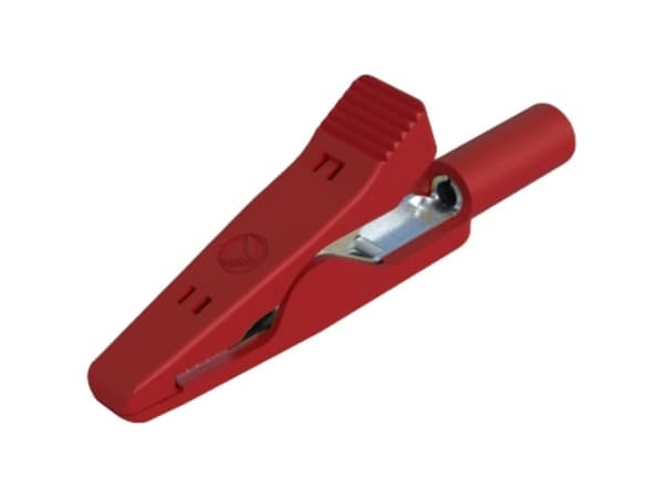 SKS Hirschmann MA 1 Pienikokoinen krokotiilileuka Punainen Kiristysalue max: 4 mm Pituus: 41,5 mm 1 kpl
