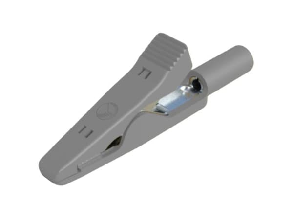 SKS Hirschmann MA 1 Pienikokoinen krokotiilileuka Harmaa Kiristysalue max: 4 mm Pituus: 41,5 mm 1 kpl 1 kpl