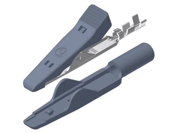 SKS Hirschmann MA 1 Pienikokoinen krokotiilileuka Harmaa Kiristysalue max: 4 mm Pituus: 41,5 mm 1 kpl 1 kpl