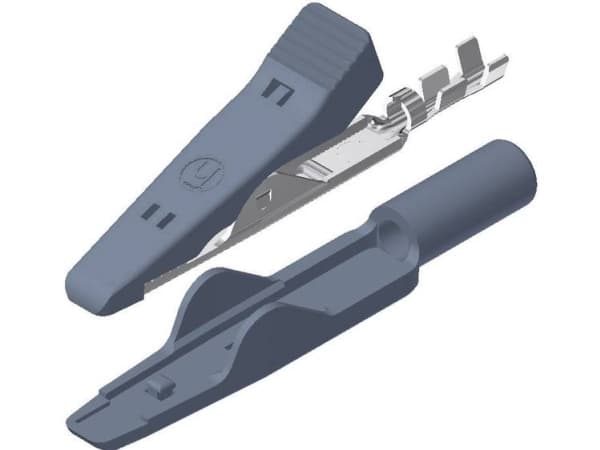 SKS Hirschmann MA 1 Pienikokoinen krokotiilileuka Harmaa Kiristysalue max: 4 mm Pituus: 41,5 mm 1 kpl 1 kpl