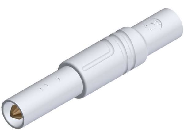 SKS Hirschmann LAS S S G Turvaliitin Liitin, suora Nastan halkaisija: 4 mm Valkoinen 1 kpl