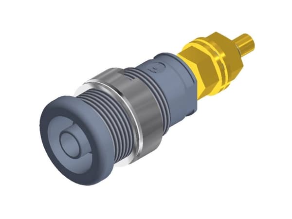 SKS Hirschmann SEB 2600 G M4 Sikkerheds-laboratorietilslutning Tilslutning, indbygning lodret Stift-diameter: 4 mm Grå 1 stk