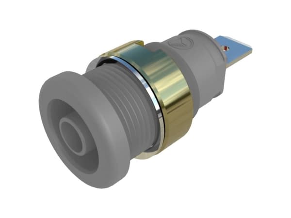 SKS Hirschmann SEB 2610 F4,8 Sikkerheds-laboratorietilslutning Tilslutning, indbygning lodret Stift-diameter: 4 mm Grå 1 stk