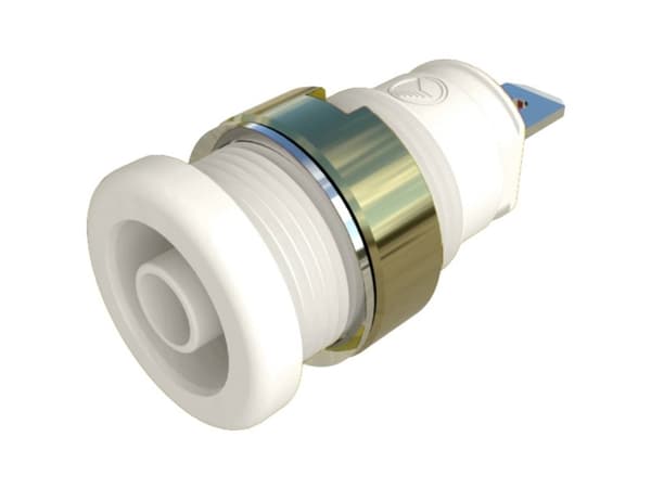 SKS Hirschmann SEB 2610 F4,8 Sikkerheds-laboratorietilslutning Tilslutning, indbygning lodret Stift-diameter: 4 mm Hvid 1 stk