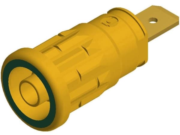 SKS Hirschmann SEP 2620 F6,3 Sikkerheds-laboratorietilslutning Tilslutning, indbygning lodret Stift-diameter: 4 mm Gul, Grøn 1 stk