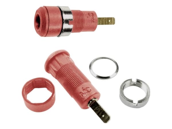 Stäubli SLB2-F2,8 Laboratorietilslutning Tilslutning, indbygning lodret Stift-diameter: 2 mm Rød 1 stk