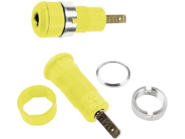 Stäubli SLB2-F2,8 Laboratorietilslutning Tilslutning, indbygning lodret Stift-diameter: 2 mm Gul 1 stk