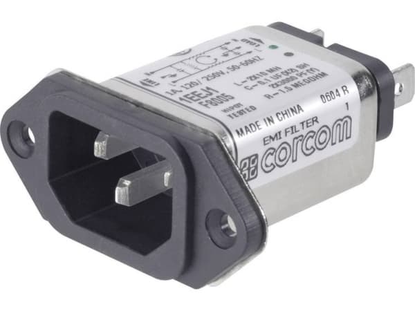 TE Connectivity 6609006-9 Strømfilter med IEC-tilslutning 250 V/AC 6 A 465 mH 1 stk