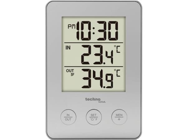 Technoline WS 9175, Sølv, Inne Termometer, Utendørs Barometer, Termometer, F, °C, 30 m, 433 MHz