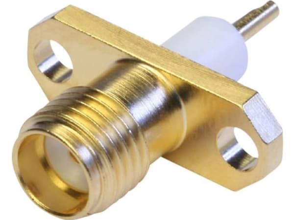 Telegärtner SMA installasjonssokkel med flens Z28, gull (standard) - 5 stk (J01151A0151)