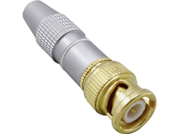 Conrad Connettore BNC Spina dritta 50? 1 pz., BNC, mässing, Silver, Rak, mässing, Krom, 50 O, RoHS