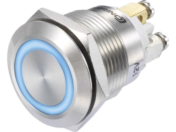 TRU COMPONENTS GQ19F-10E/B/12V/S Painekytkin 48 V/DC 3 A 1 x On/(On) IP65 Tastende 1 stk