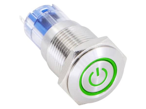 TRU COMPONENTS 1303021 LAS2GQF-11ET/G/12V/S/P Painike 48 V/DC 2 A 1 x On/(On) Painike Vihreä IP65 1 kpl