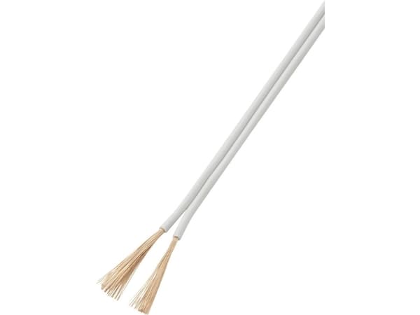 TRU COMPONENTS 1565083 Johdin 2 x 0,75 mm² Valkoinen 50 m