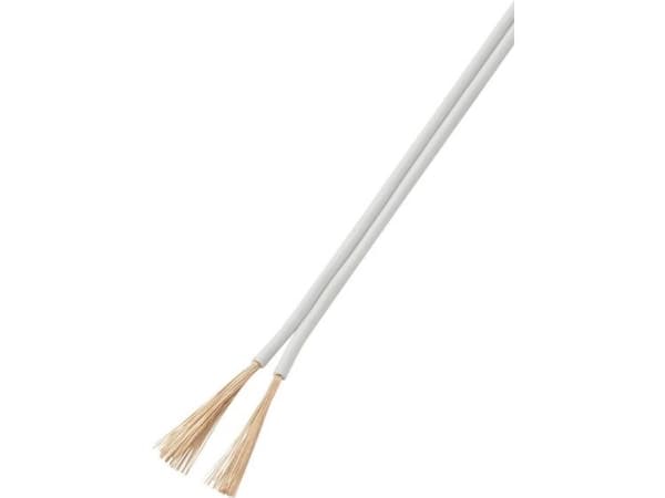 TRU COMPONENTS 1565083 Johdin 2 x 0,75 mm² Valkoinen 50 m