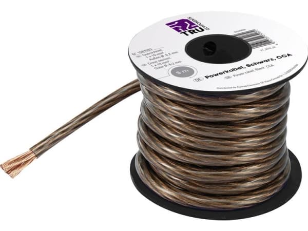 TRU COMPONENTS 1567038 Jordkabel 1 x 25 mm² Sort 5 m