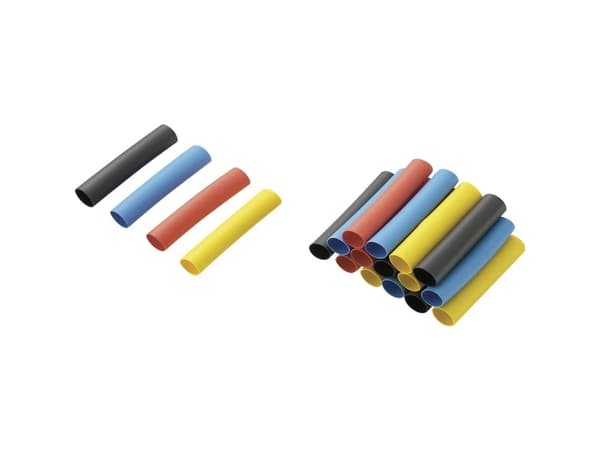 TRU COMPONENTS 1571321 Krympeslangesortiment Flerfarvet 6,40 mm 3,20 mm Krympningshastighed:2:1 20 stk