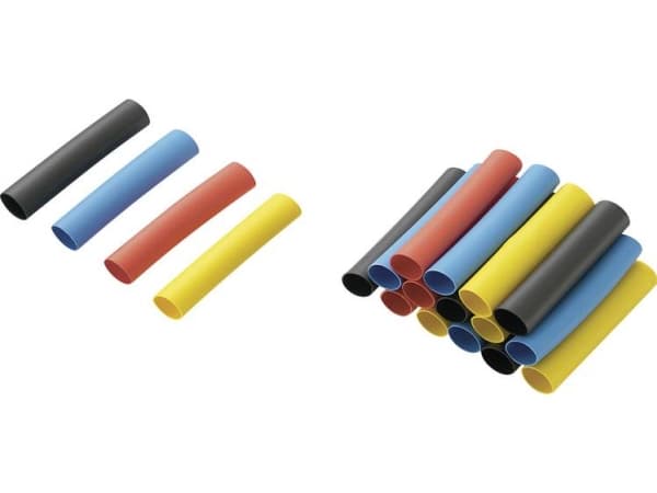 TRU COMPONENTS 1571321 Krympeslangesortiment Flerfarvet 6,40 mm 3,20 mm Krympningshastighed:2:1 20 stk