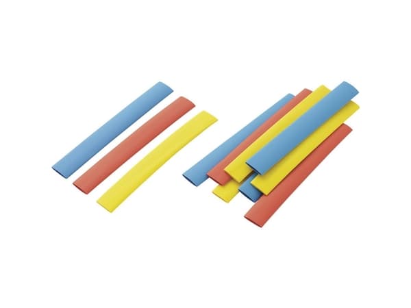 TRU COMPONENTS 1572079 Krympeslangesortiment Flerfarvet 9,50 mm 4,80 mm Krympningshastighed:2:1 12 stk