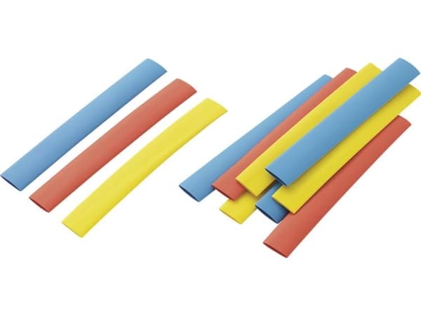 TRU COMPONENTS 1572079 Krympeslangesortiment Flerfarvet 9,50 mm 4,80 mm Krympningshastighed:2:1 12 stk