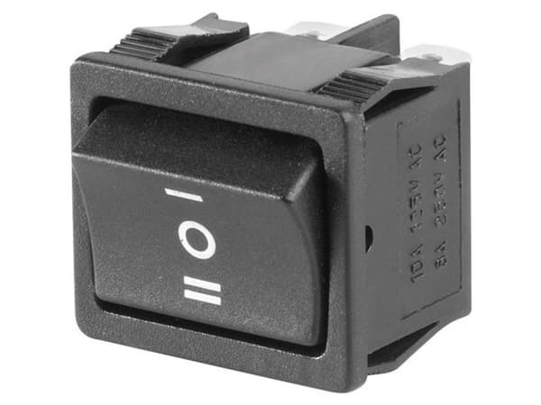TRU COMPONENTS 1587521 Vippekontakt TC-R13-33D-02 250 V/AC 6 A 2 x On/Off/On Klikkende/0/Klikkende 1 stk