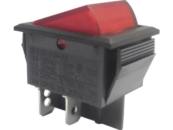 TRU COMPONENTS 1587524 Vippekontakt TC-R13-69B-01 RD 250 V/AC 10 A 2 x Off/On Klikkende 1 stk