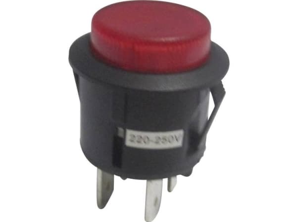 TRU COMPONENTS 1587761 TC-R13-527AL-02RT Trykknap 250 V/AC 6 A 1 x Off/(On) Tastende Rød 1 stk Tastende Rød 1 stk