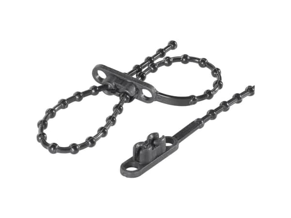 TRU COMPONENTS 1592905 TC-KTVR145BK203 Knudebånd 145 mm 2 mm Sort Med dobbelthoved 100 stk