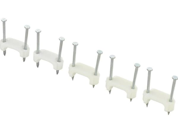 TRU COMPONENTS TC-DNF17203 Sømclips 1593094 Bundt-Ø-område 17.70 mm (max) To-flappet Hvid 100 stk
