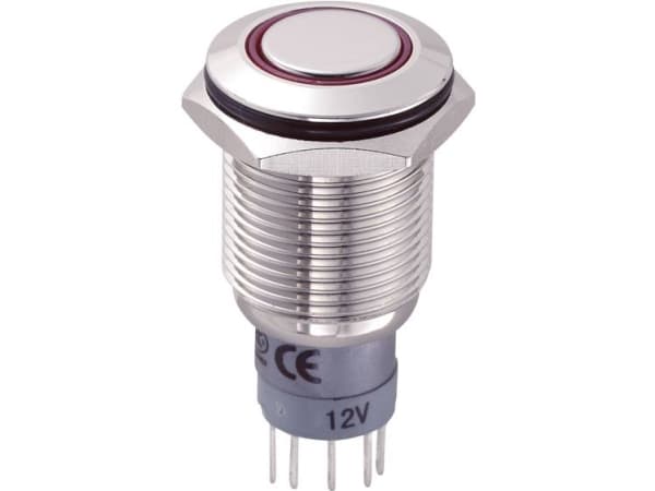 TRU COMPONENTS LAS2GQF-11ZE/R/12V/N/P Kestävä painekytkin 250 V/AC 3 A 1 x On/On IP67 Napsautus 1 kpl