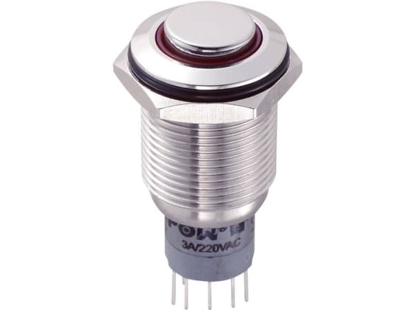 TRU COMPONENTS LAS2GQH-22E/R/12V/S/P Kiinteä painike 250 V/AC 3 A 2 x On/(On) IP65 Kosketus 1 kpl