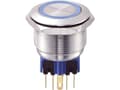 Miniatyrbild 2 av 3: TRU COMPONENTS GQ25-11E/B/12V Hårddragna tryckknappar 250 V/AC 5 A 1 x On/(On) Touching Blå IP65 1 st