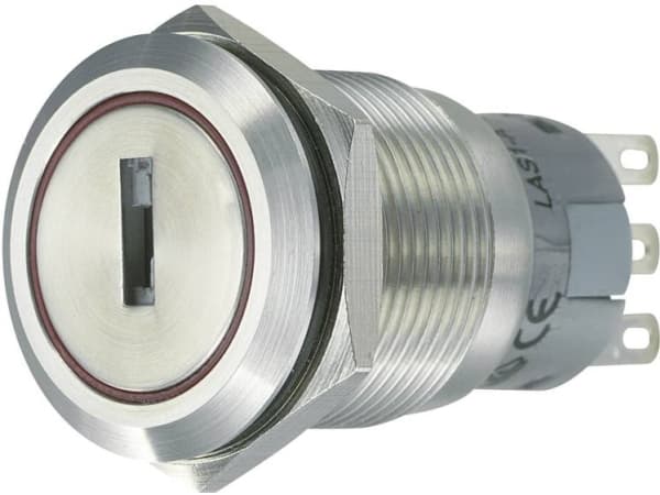 TRU COMPONENTS LAS1-AGQ-22Y/31 Resistent nyckelbrytare 250 V/AC 5 A 2 x On/Off/On 2 x 45° IP40 1 st