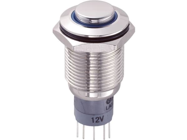 TRU COMPONENTS LAS2GQH-11ZE/B/12V/N/P Kestävä painekytkin 250 V/AC 3 A 1 x On/On Naksahdus 1 kpl
