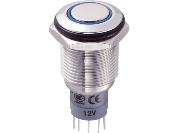 TRU COMPONENTS LAS2GQF-11E/B/12V/S/P Kiinteä painike 250 V/AC 3 A 1 x On/(On) Kosketus 1 kpl