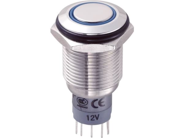 TRU COMPONENTS LAS2GQF-11E/B/12V/S/P Kiinteä painike 250 V/AC 3 A 1 x On/(On) Kosketus 1 kpl