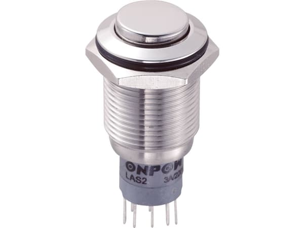 TRU COMPONENTS LAS2GQH-22/S/P Kiinteä painike 250 V/AC 3 A 2 x On/(On) Kosketus 1 kpl
